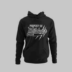 Property of Austin Wildcats shown on Black Hoodie
