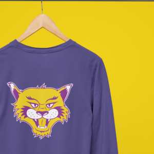 MacGillivray Long Sleeve TShirts purple with wildcat