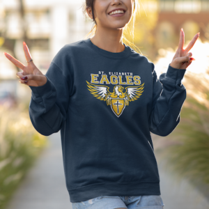 St. Elizabeth Eagles Sweatshirt shown on model